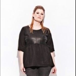 Carmakoma Leather Peplum top Size Large